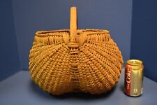 Antiga cesta de madeira de vime primitiva 14" nádegas grandes fundo!, usado comprar usado  Enviando para Brazil