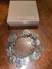 Silpada~B1624 Sterling Silver Roman Coin Cha Cha Charm Bracelet Retired for sale  Minneapolis