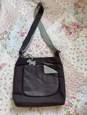 RADLEY Brown Blue Leather Crossbody Handbag Bag Dog Charm Good Vintage Condition til salgs  Frakt til Norway