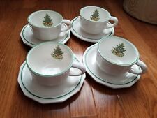 lots of 4- Pfaltzgraff Heritage Christmas Tree 10oz. Coffee/Tea Cups & Saucers for sale  Hubbardston