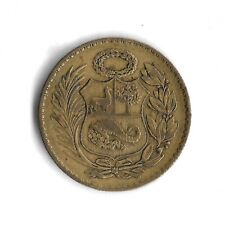*Escasa Variedad* 1944 Perú 1/2 Sol de Oro Moneda Mundial - Iniciales AP - KM# 220.5, usado segunda mano  Embacar hacia Argentina