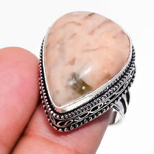 Pink Merlinite Gemstone Handmade 925 Sterling Silver Jewelry Ring  9 for sale  Shipping to Canada