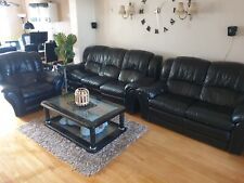 genuine leather reclining sofa for sale  HAYES