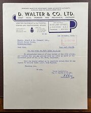 1954 D. Walter & Co., trabajadores de chapa, carta de Lant Street, Londres, usado segunda mano  Embacar hacia Argentina