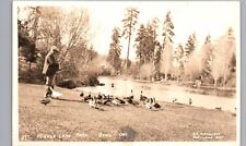 BEND OREGON MIRROR LAKE PARK DUCKS 1940s real photo postcard rppc or antique for sale  Shipping to South Africa