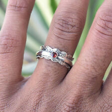 Garnet Solid 925 Sterling Silver Band &Spinner Ring Handmade ring All size-D-49 for sale  Shipping to South Africa