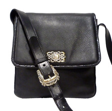 FOSSIL Black Flap Crossbody Organizer w/Silver Filigree Buckle and Front Decor for sale  Shipping to South Africa