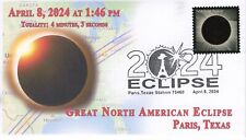 24-044, 2024, Eclipse Total 2024, Cubierta de Evento, Matasellos Pictóricos, Paris TX segunda mano  Embacar hacia Argentina