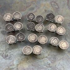 10 Pairs Wholesale Lot Antique Vintage Indian Head Penny Cent Coin Cufflinks for sale  Shipping to South Africa