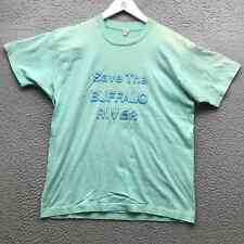 Camiseta vintage años 80 Save The Buffalo River para hombre grande gráfica puntada única aguamarina segunda mano  Embacar hacia Argentina