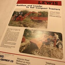 Lewis Backhoe & Loader For Compact Tractors Original 1980s Sales Brochure for sale  Shipping to Ireland