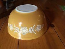 Pyrex Glass " Butterfly Gold " 2 1/2 Quart Mixing Nesting Batter Bowl Vintage for sale  Shipping to South Africa