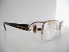 Óculos retangulares Burberry dourado e marrom tartaruga meia borda B 1090 50 17 135, usado comprar usado  Enviando para Brazil