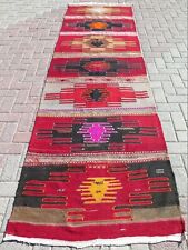 "Turkish Kilim Runner, corredor de alfombras de lana, alfombra de pasillo, alfombra de escaleras, alfombra larga 37""x127" segunda mano  Embacar hacia Argentina