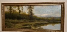 quadro olio su tela paesaggio,  Giacinto Bo misure del dipinto 77×34   usato  Aosta