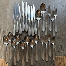 26 Oneida Camber Cresta FORKS SPOONS + Windswept Stainless Flatware Scroll SATIN, used for sale  Shipping to South Africa