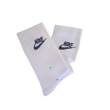 Meias Nike Snkr Crew brancas masculinas tamanho médio 6-10 Nike preto almofada Swoosh comprar usado  Enviando para Brazil
