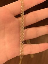 2.5mm 14kt solid Yellow Gold Flat Curb Link Chain- 24” long- geniune gold 4g, used for sale  Middletown