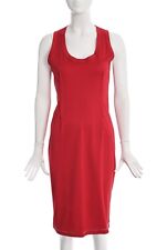 Womens Dolce & Gabbana D&G Red Dress Sheath Shift Cotton Sleeveless Tie Size L comprar usado  Enviando para Brazil