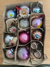 Vintage 13 x Glass inc Concave Christmas Tree Decorations Baubles for sale  Shipping to South Africa