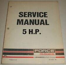 Used, Force 5 hp Service Manual 5hp Sail Boat outboard 1988 1989 1990 1991 1992 for sale  Shipping to South Africa