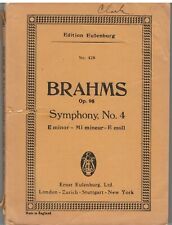Sinfonía Brahms, No. 4 ~ E menor OP. 98 ~ Partituras segunda mano  Embacar hacia Argentina
