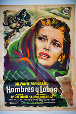 HOMBRES Y LOBOS  --  Poster Cartel de Cine segunda mano  Embacar hacia Argentina