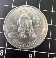 Vintage Kenner Star Wars R2-D2 Coin 1984 Power of the Force Silver Token Rebel, used for sale  Shipping to South Africa