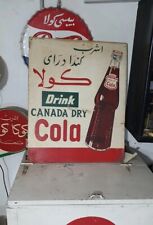 Vintage ARABIC Canada Dry Coca Wood board advertising Sign 1960's Rare, used for sale  Shipping to South Africa