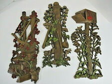 Vtg BURWOOD PRODUCTS 3 pcs Wall Hangings Plaques Mailbox Well Saw 0310 0311 0312, used for sale  Shipping to South Africa