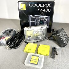 Nikon COOLPIX S6400 Digital Camera Silver 16.2 MP 12X Zoom Battery Charger Set for sale  Shipping to South Africa