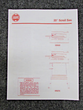 SHOPSMITH 20" SCROLL SAW OWNER'S MANUAL, No. 555220 & 555272 for sale  Shipping to South Africa