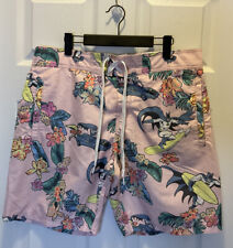 Pantalones cortos de malla para tabla de surf hawaiana rosa floral con baúles de baño para hombre Batman L segunda mano  Embacar hacia Argentina