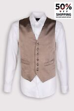RRP€105  JOFRE Silk Waistcoat IT48 Fully Lined Cinch Back Y-Neck Made in Italy for sale  Shipping to South Africa