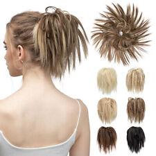 Tousled Updo Messy Bun Hair Piece Scrunchies Synthetic Hair Extension Ponytail, used for sale  Shipping to South Africa