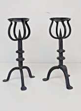 Used, Pair of Vintage Wrought Iron Rustic Freestanding Candle Holders 11.5" A119 B967 for sale  Shipping to South Africa