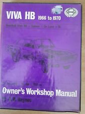 VAUXHALL VIVA HB 1966-70 inc De Luxe 90 & SL90 1159cc HAYNES WORKSHOP MANUAL for sale  KIRKCALDY