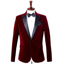 Jaqueta social masculina retrô veludo pico lapela blazer casaco formal moda noturna comprar usado  Enviando para Brazil