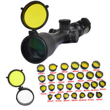 Rifle Scope Lens Cover Flip Up Quick Spring Protector Cap Yellow Lens Lip for sale  Shipping to South Africa