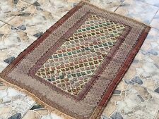 Used, Vintage Persian Soumak Rug | 3x5 ft | Antique Kurdish Wool Handmade Oushak Rug | for sale  Shipping to South Africa
