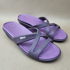 Sandálias Crocs com alça cruzada roxa tamanho 10 femininas comprar usado  Enviando para Brazil