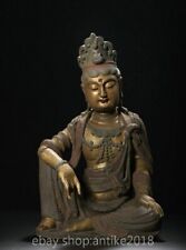 "Cómoda estatua Kwan-yin Guan Yin Guan Yin de 14" antigua tallada en madera china, usado segunda mano  Embacar hacia Argentina