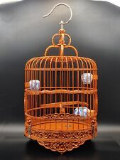Used, 黄国洪竹雕群龙桃木寿星图雀鸟笼 Chinese Master Bamboo Dragon Pottery Cup Bird Cage Pet Nest Home for sale  Shipping to South Africa