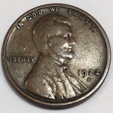 Hermosa moneda de centavo Lincoln Wheat 1922-D fecha rara segunda mano  Embacar hacia Argentina