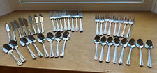 Beaded Round Tip Stainless Steel Forks Knives Spoons Teaspoon Set 8/5 Pc = 40 for sale  Shipping to South Africa