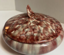Precioso plato de cerámica esmaltado mármol rojo marrón multicolor con hoja en tapa Italia, usado segunda mano  Embacar hacia Argentina