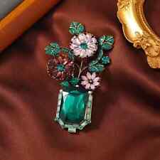 De colección Nuevo Broche Francés Cristal Verde Personalidad Elegante Lujo Corsé Pin segunda mano  Embacar hacia Argentina