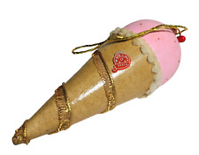 Vintage Kurt Adler Ice Cream Cone Wood Christmas Ornament for sale  Shipping to South Africa