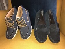Navy suede moccasins for sale  WIRRAL