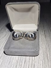 925 Sterling Patricia Von Musulin Modernist Shell Design Hollow Clip On Earrings for sale  Shipping to South Africa